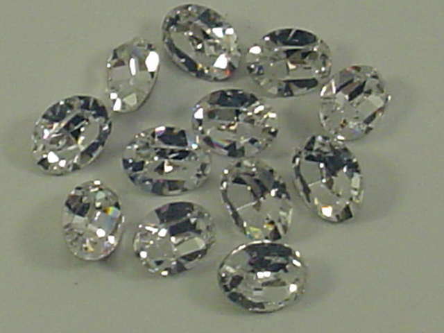 14x10mm OVAL 6pcs. CRYSTAL POINTED BACK European Rhinestones